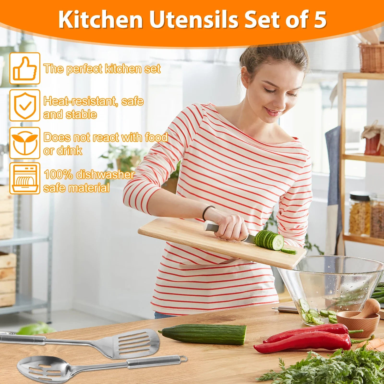 5Pcs Stainless Steel Kitchen Utensils Set