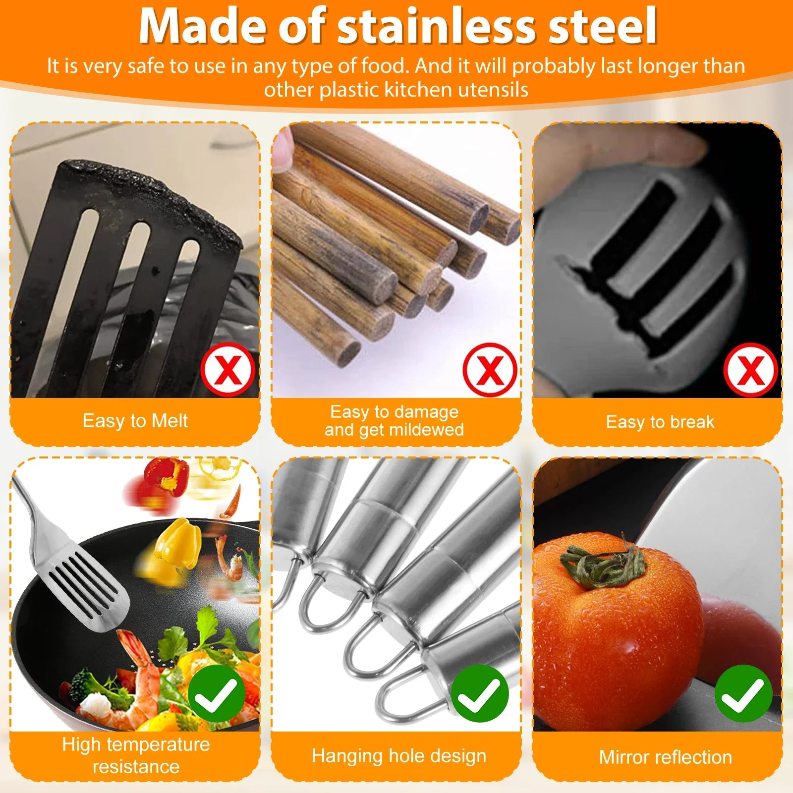 5Pcs Stainless Steel Kitchen Utensils Set