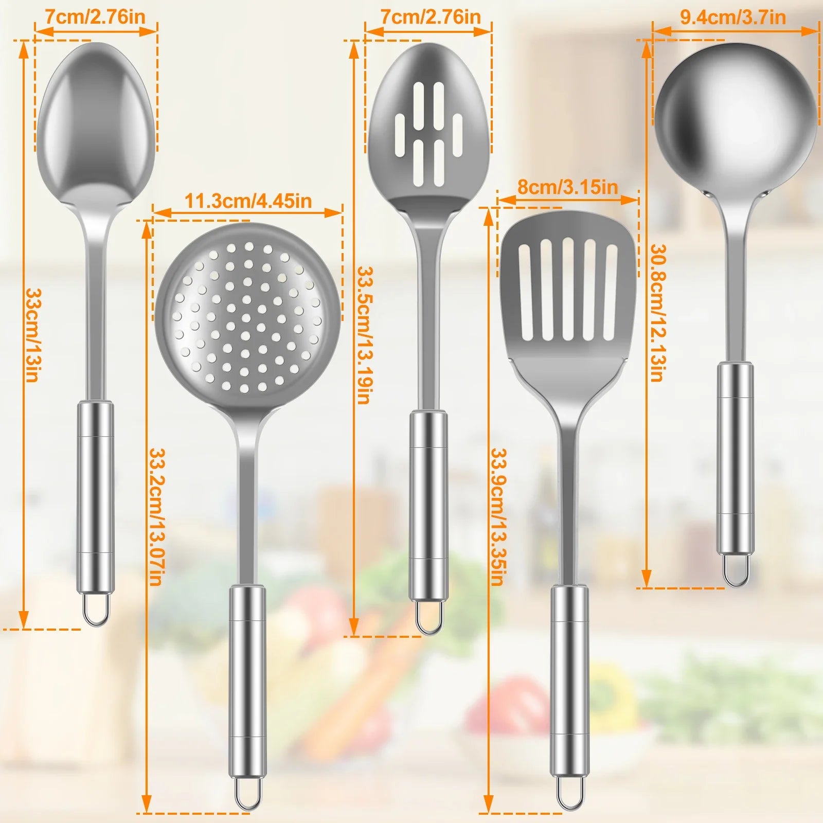 5Pcs Stainless Steel Kitchen Utensils Set
